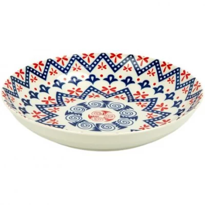 Тарілка керамічна 9-ка з візерунком D23*6,5см 700мл 6895-122