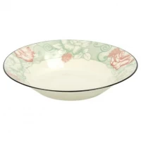 Тарілка супова керамічна 8-ка з візерунком D20*6cм 500мл 6895-127