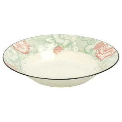 Тарілка супова керамічна 8-ка з візерунком D20*6cм 500мл 6895-127