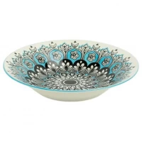 Тарілка супова керамічна 8-ка з візерунком D20*6cм 500мл 6895-87