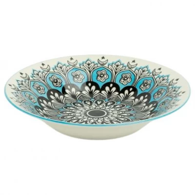 Тарілка супова керамічна 8-ка з візерунком D20*6cм 500мл 6895-87