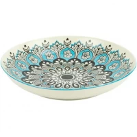 Тарілка керамічна 9-ка з візерунком D23*6,5см 700мл 6895-88