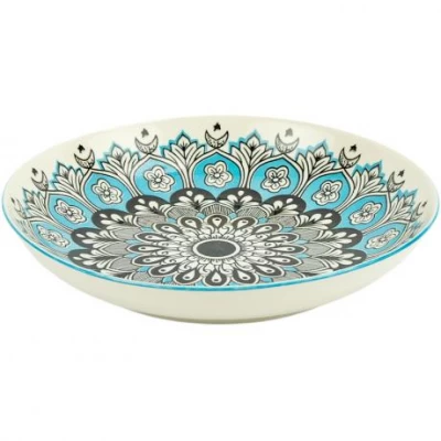 Тарілка керамічна 9-ка з візерунком D23*6,5см 700мл 6895-88