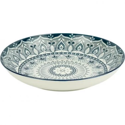 Тарілка керамічна 9-ка з візерунком D23*6,5см 700мл 6895-113