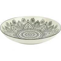 Тарілка керамічна 9-ка з візерунком D23*6,5см 700мл 6895-119