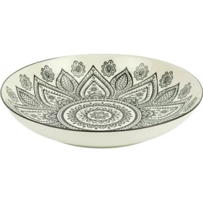 Тарілка керамічна 9-ка з візерунком D23*6,5см 700мл 6895-119