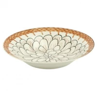 Тарілка супова керамічна 8-ка з візерунком D20*6cм 500мл 6895-124