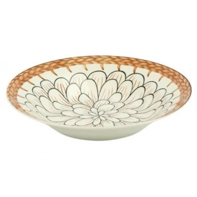 Тарілка супова керамічна 8-ка з візерунком D20*6cм 500мл 6895-124