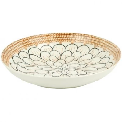 Тарілка керамічна 9-ка з візерунком D23*6,5см 700мл 6895-125