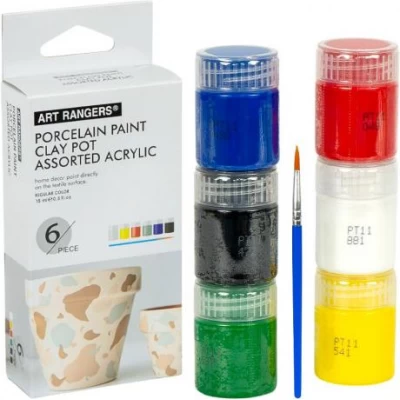 Фарби 15мл Art Ranger 6 кольорів Porcelain з пензлем A06015-3