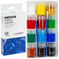 Фарби 15мл  Art Ranger 12 кольорів Acrylic з пензлями A12015-1