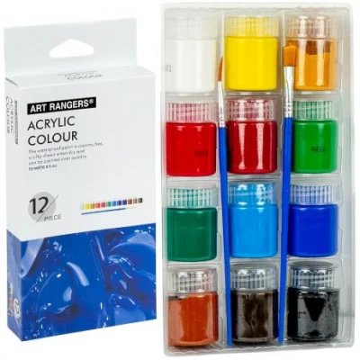 Фарби 15мл  Art Ranger 12 кольорів Acrylic з пензлями A12015-1