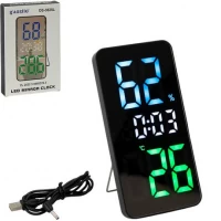 Настільний годинник - будильник з дзеркальною поверхньою вертикальний 8 × 16 × 2 см DS-3825