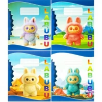 Зошит кольоровий 12 листів, клітина Labubu