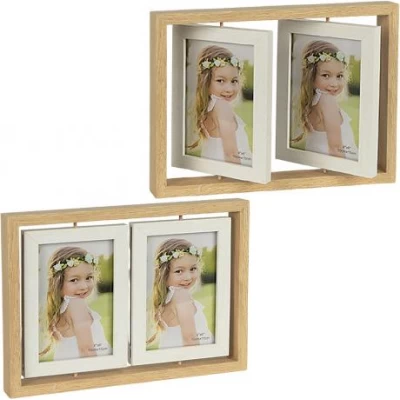 Фоторамка з обертовими внутрішніми рамками на 2 фото 13*18 см XZ3012-5*7*2