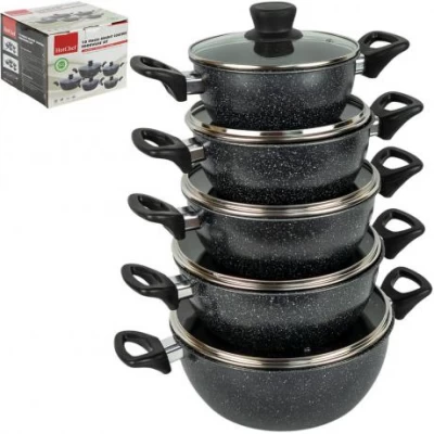 Набір каструль з антипригарним покриттям 5шт 1/1,2/2/3/4л з кришками D18/20/22/24/26см TTG158/16749-1 Набір каструль з антипригарним покриттям 5шт 1/1,2/2/3/4л з кришками D18/20/22/24/26см TTG158/16749-1