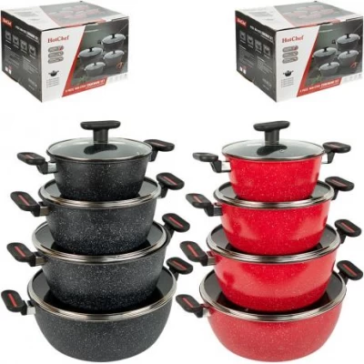 Набір каструль з антипригарним покриттям 4шт 2/4/5/6л з кришками D20/24/28/32см TTG165/16749-3 Набір каструль з антипригарним покриттям 4шт 2/4/5/6л з кришками D20/24/28/32см TTG165/16749-3