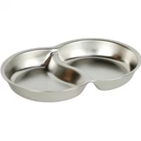 Тарілка для приправ металева подвійна 13,*8,5см 632-2