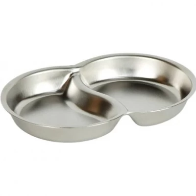 Тарілка для приправ металева подвійна 13,*8,5см 632-2 Тарілка для приправ металева подвійна 13,*8,5см 632-2