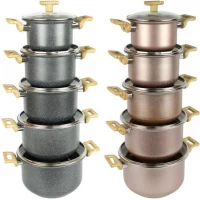 Набір каструль з антипригарним покриттям 5шт 2/3/4/5/6л з кришками D18/20/22/24/26см TTG156/16749-5