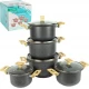 Набір каструль з антипригарним покриттям 5шт 2/3/4/5/6л з кришками D18/20/22/24/26см TTG156/16749-5