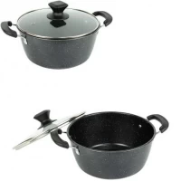 Каструля 2л D20см із мармуровим антипригарним покриттям і кришкою Hot Chef 16749-7