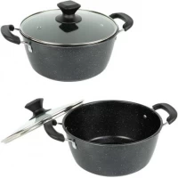 Каструля 6л D28см з мармуровим антипригарним покриттям та кришкою Hot Chef 16749-9