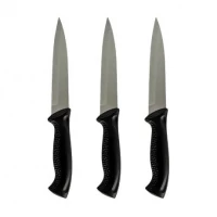 Ніж металевий з пластиковою ручкою 12 штуки S02