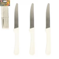 Набір кухонних ножів 12шт з хвилястою заточкою 18,5см білий  ZP7-12