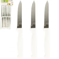 Набір кухонних ножів 12шт з хвилястою заточкою 20,5см білий ZP6-12-1