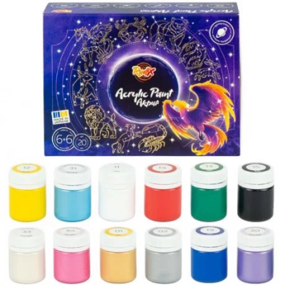 Набір акрилових  фарб 6+6*20мл.RUDIX 851203