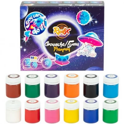 Набір гуашевих фарб,преміум,12*20 мл,RUDIX 821207