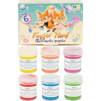 Фарби пальчикові 6*40мл, RUDIX 840602