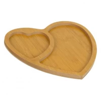 Менажниця бамбукова для закусок 23*25см на 2 секції Серце 637-1
