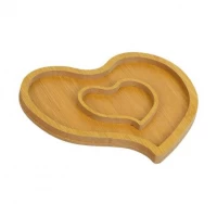 Менажниця бамбукова для закусок 19*19см на 2 секції Серце 637-3