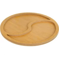 Менажниця бамбукова для закусок D29см на 2 секції Інь-ян 637-8