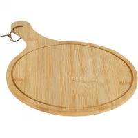 Дошка сервірувальна бамбукова D28см для подачі з ручкою 637-13