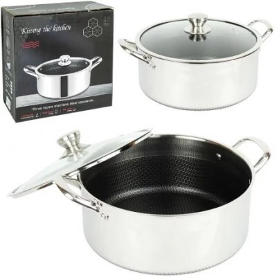 Каструля сталева D30см L11,5 см з 6-шаровим покриттям 16749-34