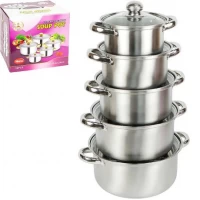 Набір посуду із нержавіючої сталі 10 предметів D16/18/20/22/24см 898-3