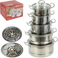 Набір посуду із нержавіючої сталі 12 предметів D16/18/20/22/24см 898-9