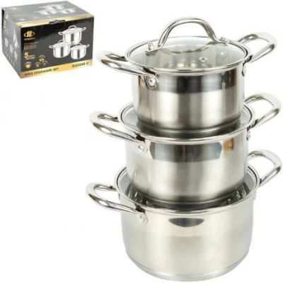 Набір каструль DUO LE BAO з 6 предметів з 5-шаровим дном 898-13 Набір каструль DUO LE BAO з 6 предметів з 5-шаровим дном 898-13