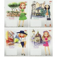 Зошит кольоровий 12 листів, клітина 3848к