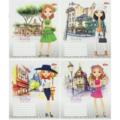 Зошит кольоровий 12 листів, клітина 3848к