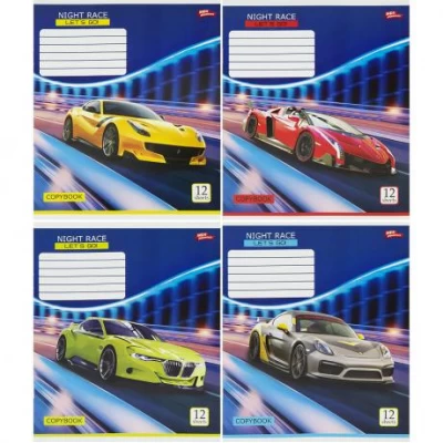 Зошит кольоровий 12 листів, клітина 3846к