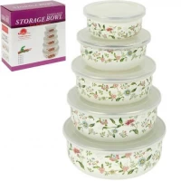 Набір із 5 емальованих судочків з кришками 7043-17