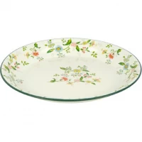Емальований піднос 30см з квітковим орнаментом 7043-25