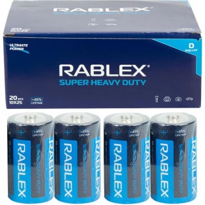 Батарейка RABLEX R20 1.5V сольова 000400