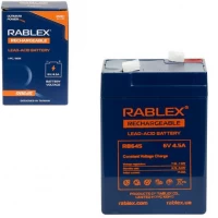 Акумулятор RABLEX 6V 4500mAh RB645 Lead-Acid battery 001698 Акумулятор RABLEX 6V 4500mAh RB645 Lead-Acid battery 001698