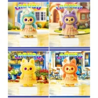 Зошит кольоровий 12 аркушів, коса з доп.лініей Labubu