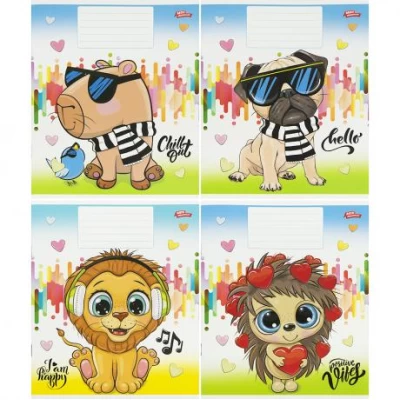 Зошит кольоровий 12 аркушів, коса з доп.лініей 3853